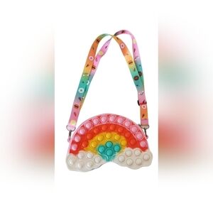 Double sided rainbow POP IT PURSE EUC